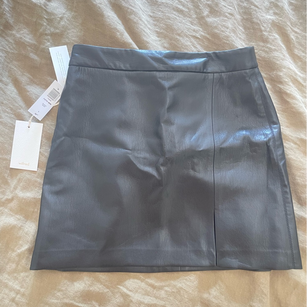 Aritzia black leather mini skirt